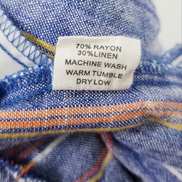 Lili Sport Striped Linen Blend Shorts Pants Plus Size 3X - Picture 4 of 14